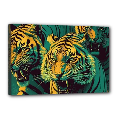 Tiger Canvas 18  X 12  (stretched) by danenraven