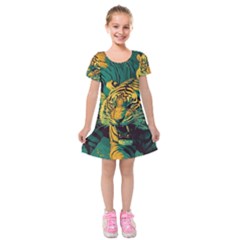 Tiger Kids  Short Sleeve Velvet Dress