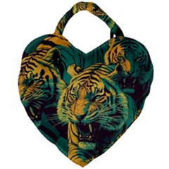 Tiger Giant Heart Shaped Tote by danenraven