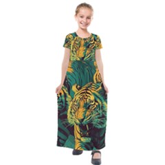 Tiger Kids  Short Sleeve Maxi Dress by danenraven