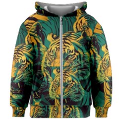 Tiger Kids  Zipper Hoodie Without Drawstring