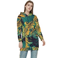 Tiger Women s Long Oversized Pullover Hoodie