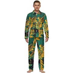 Tiger Men s Long Sleeve Velvet Pocket Pajamas Set by danenraven