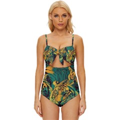 Tiger Knot Front One-piece Swimsuit by danenraven