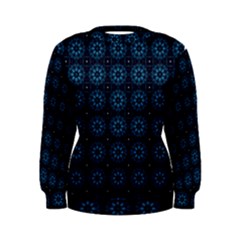 Blue Floral Pattern Geometric Pattern Women s Sweatshirt