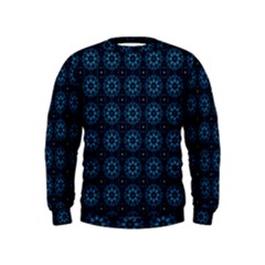 Blue Floral Pattern Geometric Pattern Kids  Sweatshirt