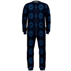 Blue Floral Pattern Geometric Pattern Onepiece Jumpsuit (men)