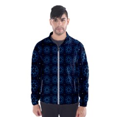 Blue Floral Pattern Geometric Pattern Men s Windbreaker