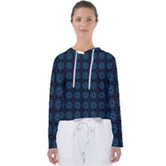 Blue Floral Pattern Geometric Pattern Women s Slouchy Sweat