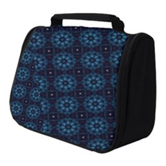 Blue Floral Pattern Geometric Pattern Full Print Travel Pouch (small) by danenraven