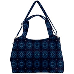 Blue Floral Pattern Geometric Pattern Double Compartment Shoulder Bag by danenraven