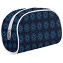 Blue Floral Pattern Geometric Pattern Make Up Case (Medium) View1