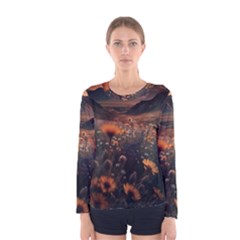 Mountains Flowers Flora Botany Nature Women s Long Sleeve Tee