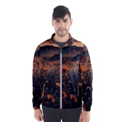 Mountains Flowers Flora Botany Nature Men s Windbreaker