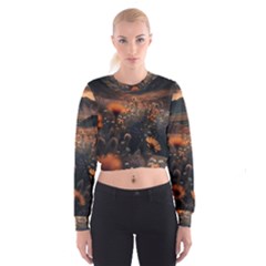 Mountains Flowers Flora Botany Nature Cropped Sweatshirt