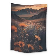 Mountains Flowers Flora Botany Nature Medium Tapestry