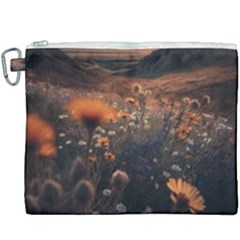 Mountains Flowers Flora Botany Nature Canvas Cosmetic Bag (xxxl) by danenraven