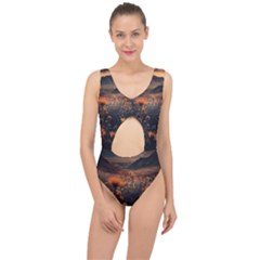 Mountains Flowers Flora Botany Nature Center Cut Out Swimsuit by danenraven