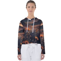 Mountains Flowers Flora Botany Nature Women s Slouchy Sweat