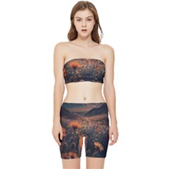 Mountains Flowers Flora Botany Nature Stretch Shorts And Tube Top Set by danenraven