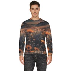 Mountains Flowers Flora Botany Nature Men s Fleece Sweatshirt