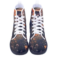 Mountains Flowers Flora Botany Nature High-top Canvas Sneakers by danenraven