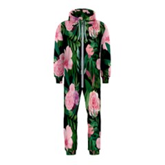 Flower Roses Pattern Floral Nature Hooded Jumpsuit (kids)