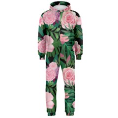 Flower Roses Pattern Floral Nature Hooded Jumpsuit (men)