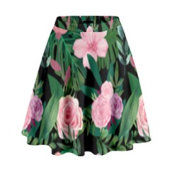 Flower Roses Pattern Floral Nature High Waist Skirt by danenraven