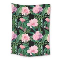 Flower Roses Pattern Floral Nature Medium Tapestry