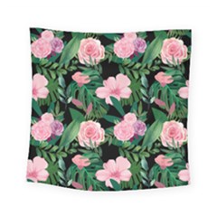 Flower Roses Pattern Floral Nature Square Tapestry (small)