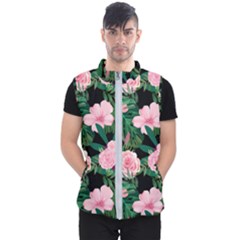 Flower Roses Pattern Floral Nature Men s Puffer Vest