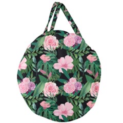 Flower Roses Pattern Floral Nature Giant Round Zipper Tote by danenraven