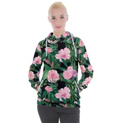 Flower Roses Pattern Floral Nature Women s Hooded Pullover by danenraven