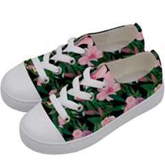 Flower Roses Pattern Floral Nature Kids  Low Top Canvas Sneakers by danenraven