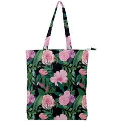 Flower Roses Pattern Floral Nature Double Zip Up Tote Bag by danenraven