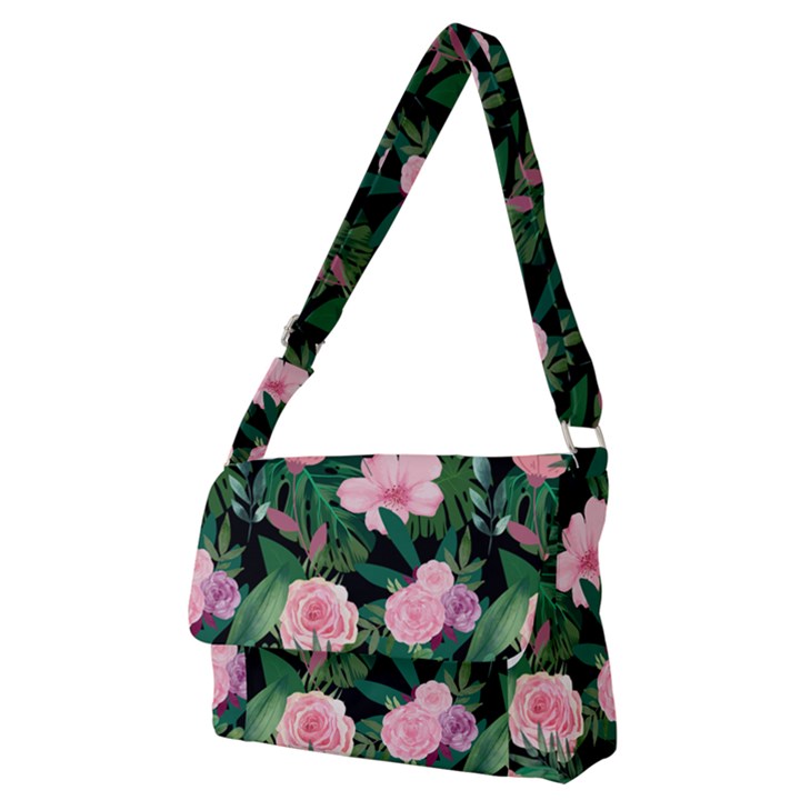 Flower Roses Pattern Floral Nature Full Print Messenger Bag (M)