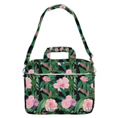 Flower Roses Pattern Floral Nature Macbook Pro 16  Shoulder Laptop Bag by danenraven