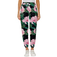 Flower Roses Pattern Floral Nature Women s Cropped Drawstring Pants by danenraven