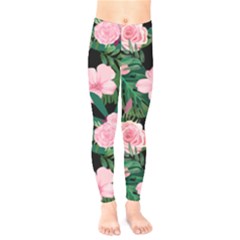 Flower Roses Pattern Floral Nature Kids  Classic Winter Leggings