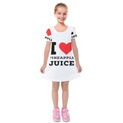 I Love Pineapple Juice Kids  Short Sleeve Velvet Dress by ilovewhateva