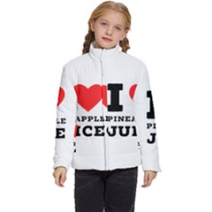 I Love Pineapple Juice Kids  Puffer Bubble Jacket Coat by ilovewhateva