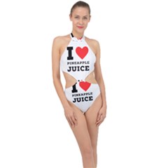 I Love Pineapple Juice Halter Side Cut Swimsuit by ilovewhateva