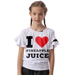 I Love Pineapple Juice Kids  Cut Out Flutter Sleeves by ilovewhateva