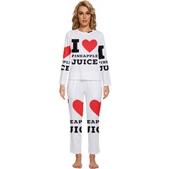 I Love Pineapple Juice Womens  Long Sleeve Lightweight Pajamas Set by ilovewhateva