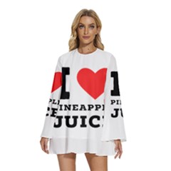 I Love Pineapple Juice Round Neck Long Sleeve Bohemian Style Chiffon Mini Dress by ilovewhateva