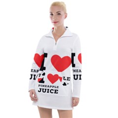 I Love Pineapple Juice Women s Long Sleeve Casual Dress by ilovewhateva