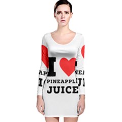 I Love Pineapple Juice Long Sleeve Velvet Bodycon Dress by ilovewhateva