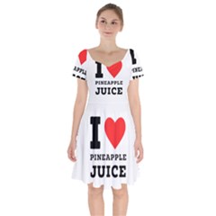 I Love Pineapple Juice Short Sleeve Bardot Dress by ilovewhateva