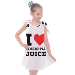 I Love Pineapple Juice Kids  Tie Up Tunic Dress by ilovewhateva